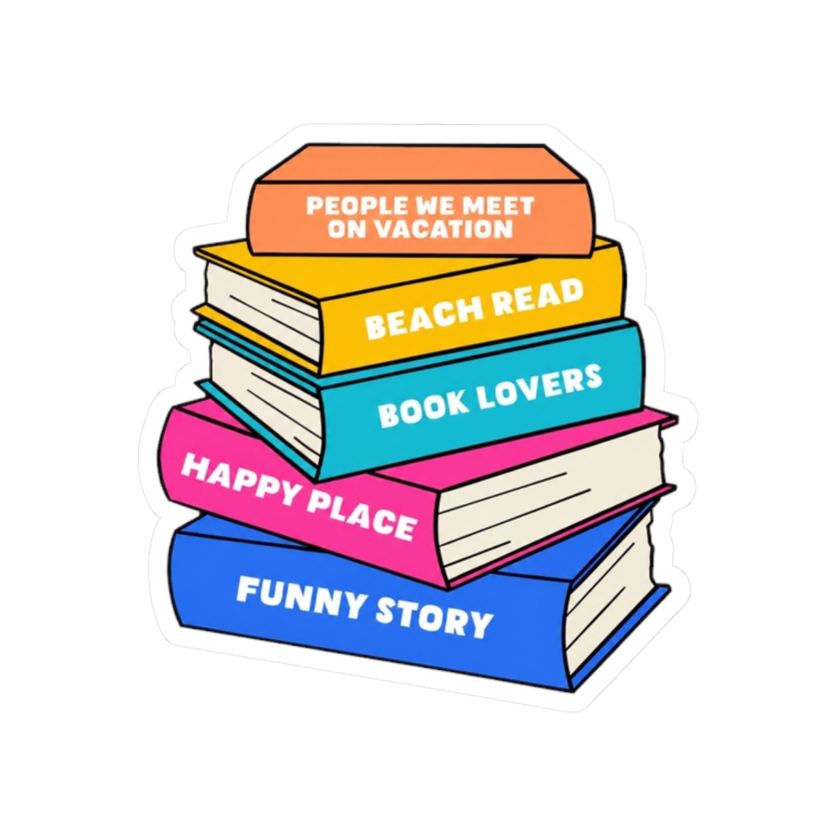 Emily Henry Book Stack Cartoon - alternate angle 3, merchandise