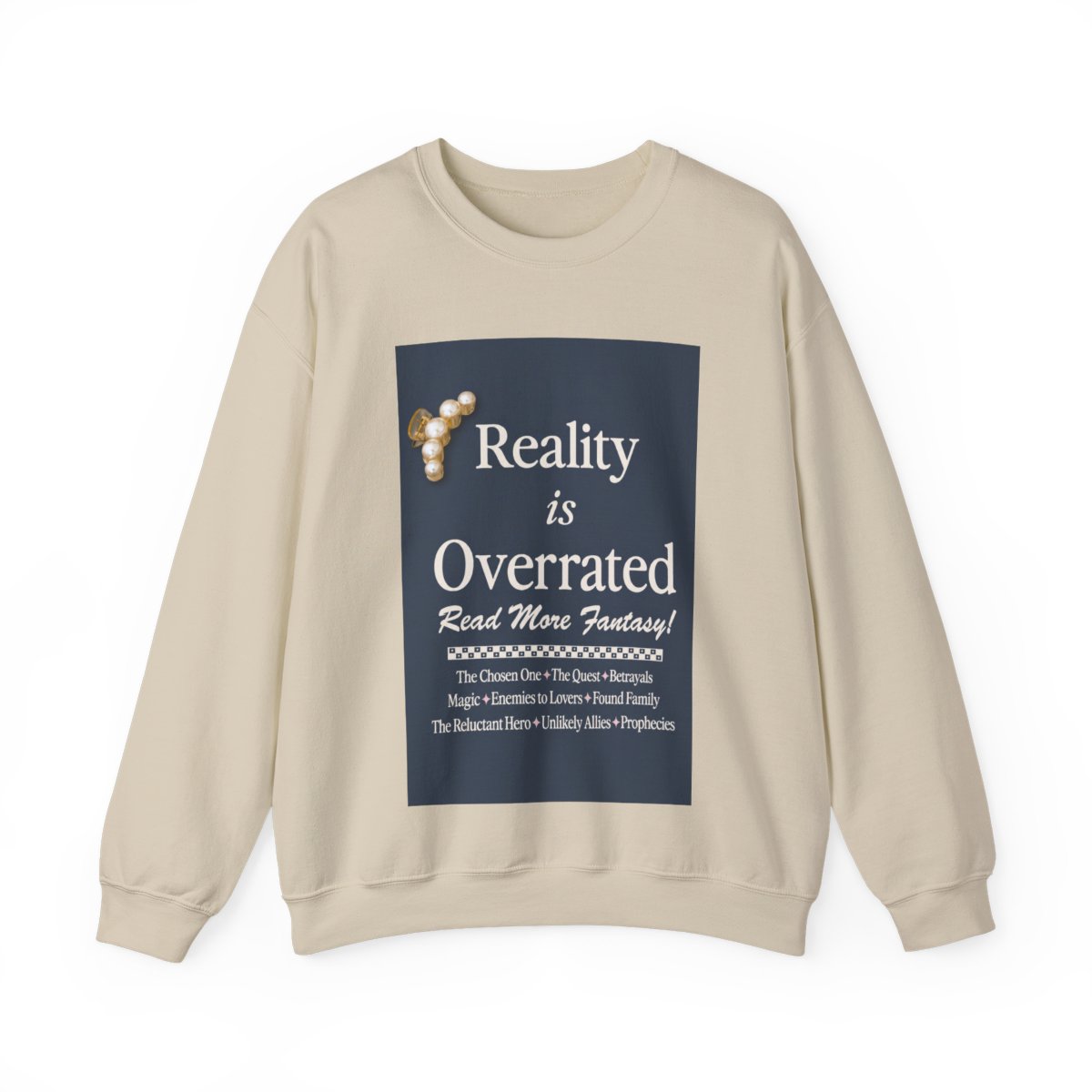 Reality is Overrated / Read More Fantasy Crewneck | Emily Henry - alternate angle 4, merchandise